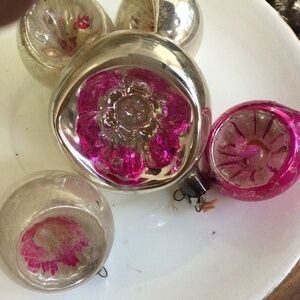 Pink and Silver Vintage Ornaments